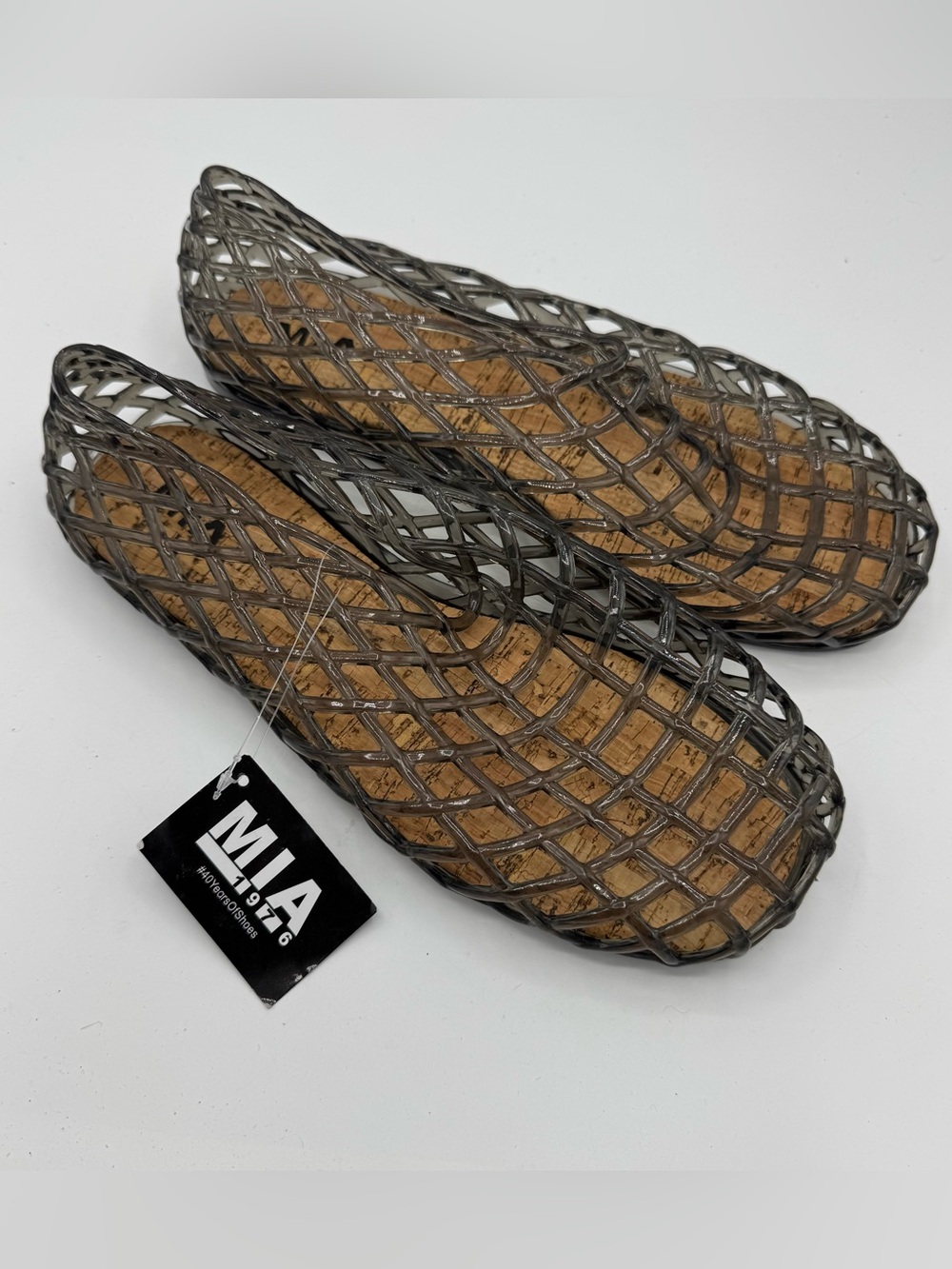 MIA Darleene fisherman Jelly Mesh Slip On Flat Open Grid Rubber Shoes Gray Sz 10